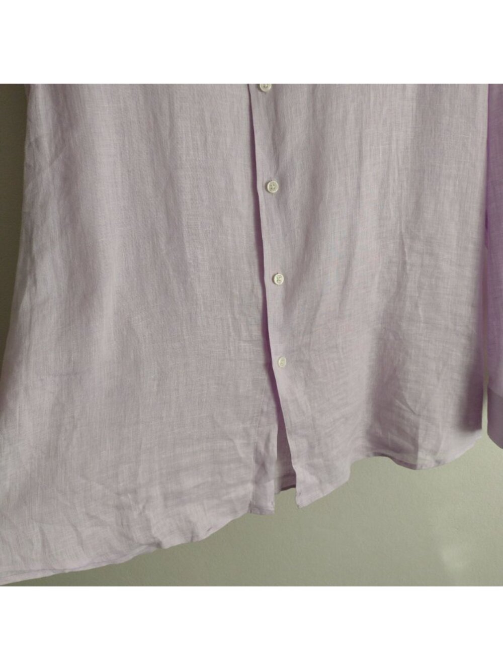 Club Room Mens Linen Shirt L Relaxed FIt Lavender Purple Preppy Dress Top - Picture 7 of 10